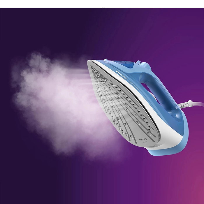Philips DST3020/20 3000 Series Fer à Vapeur 2200W, Semelle Céramique, Vapeur Continue 35g/min, Bleu
