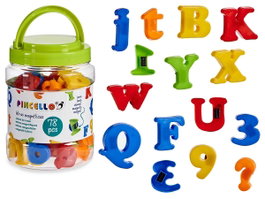 Pincello Bote 78 Lettres Magnétiques Plastique Aimant Transparent Vert 9x13.5x9 cm (Set de 12)