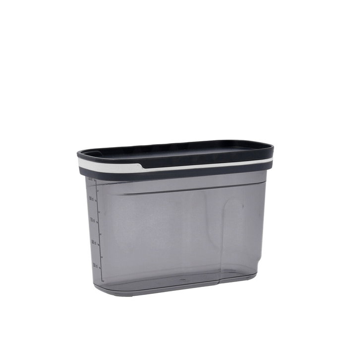 Quid Tarro de Plástico City Gris 1200 mL (19,9x9,5x13,3 cm) - Lot de 12, Conservation produits secs, Tapa cierre pression Quid Tarro de Plástico City Gris 1200 mL (19,9x9,5x13,3 cm) - Lot de 12, Conservation produits secs, Tapa cierre pression