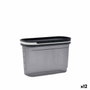 Quid Tarro de Plástico City Gris 1200 mL (19,9x9,5x13,3 cm) - Lot de 12, Conservation produits secs, Tapa cierre pression