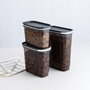 Quid Tarro de Plástico City Gris 1200 mL (19,9x9,5x13,3 cm) - Lot de 12, Conservation produits secs, Tapa cierre pression