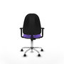 PIQUERAS Y CRESPO Chaise de bureau Algarra, tissu lilas, accoudoirs 1D, base chromée