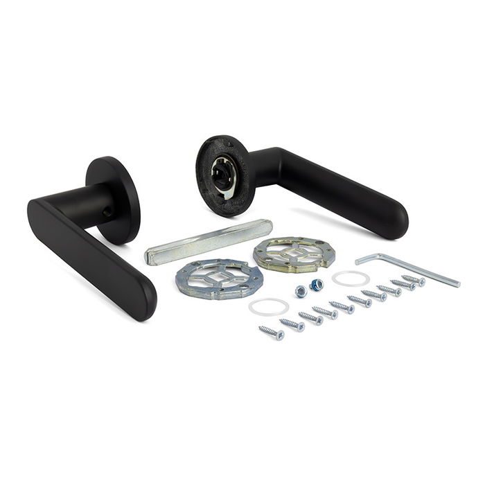 Jandel Jeu de Poignées de Porte Shape 1320 Ø50 en Aluminium Finition Noir