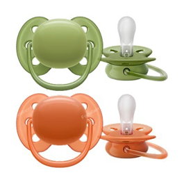 AVENT Sucette Ultra Soft +18M Vert/Orange (Lot de 2)