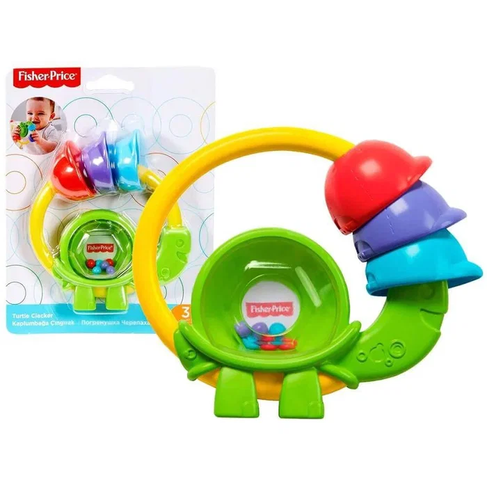 Fisher Price Turtle Clacker Hochet avec jouet de dentition 2-en-1 Fisher Price Turtle Clacker Hochet avec jouet de dentition 2-en-1