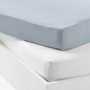 P'Tit Dodo Lot de 2 draps housse Jersey 100% coton 70 x 140 cm - Blanc et light blue