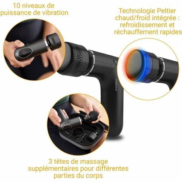 Medisana MG 560 Pistolet de Massage Musculaire Chaud et Froid Noir Medisana MG 560 Pistolet de Massage Musculaire Chaud et Froid Noir