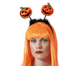 Atosa Serre-tête Orange avec Citrouilles et Antennes pour Halloween