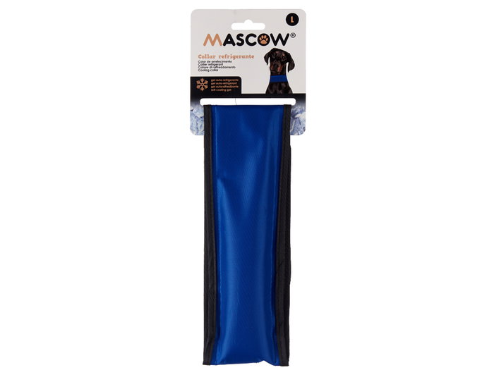 Mascow Collier Rafraîchissant pour Chien 66 cm, Bleu et Noir, Polyester, Plastique PVC et Gel (Set de 20)