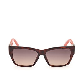 Guess Lunettes de soleil femme GU00105 52F, rectangulaires, monture havana, verre marron dégradé, 56mm