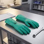 DUVER Gants en Nitrile Vert Flocé 9009F Taille M