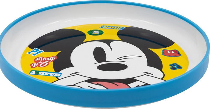 Licensing Plat Anti-Dérapant Bicolore Premium Mickey CZ11295, Plastique Alimentaire Recyclable, Micro-ondes, 19.6 cm