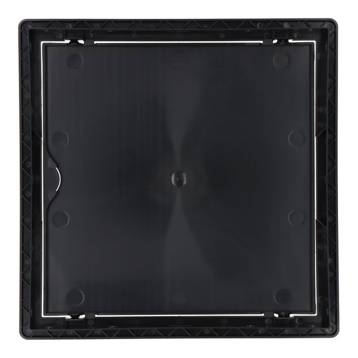 Edm Trappe de visite carrée encastrable ABS 20x20 cm gris anthracite – avec mécanisme push-pull, 21,5x21,5 cm