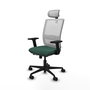 Piqueras Y Crespo Chaise de bureau Haches, Vert bouteille et Blanc