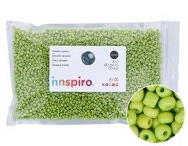 Innspiro Rocaille en verre rond opaque vert avocat 3,8 mm 500g