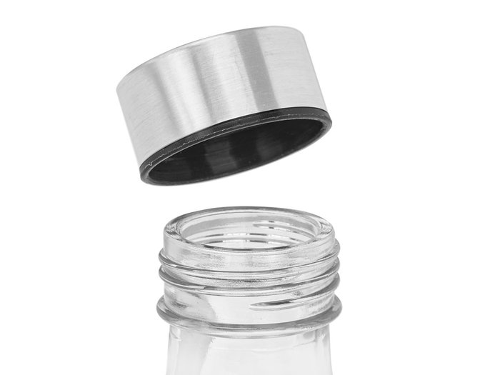 VIVALTO Bouteille bouchon acier fruits 1000 ml transparent argent 9.4 x 25.5 x 9 cm (Set de 12)