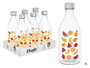 VIVALTO Bouteille bouchon acier fruits 1000 ml transparent argent 9.4 x 25.5 x 9 cm (Set de 12)