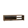 PACO Meuble TV 120 cm 1 tiroir 2 niches vieux bois et béton gris foncé L 120 x P 42,1 x H 31,8 cm