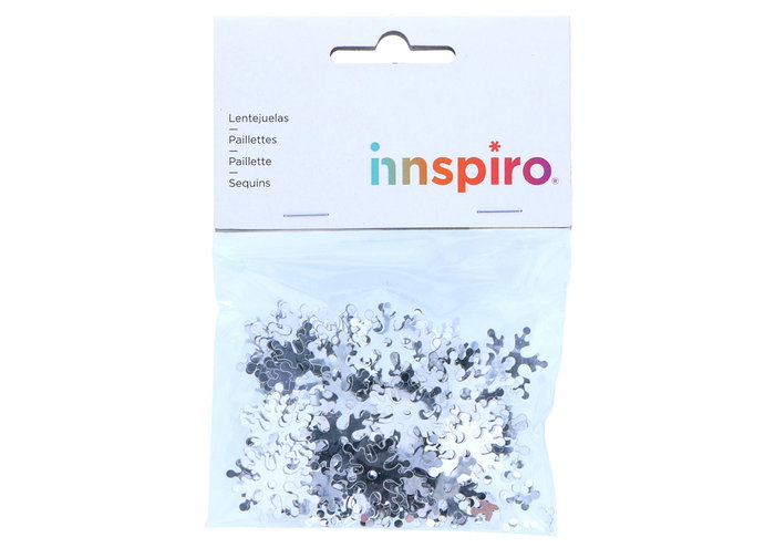 Innspiro Paillettes flocons de neige argentées 24mm