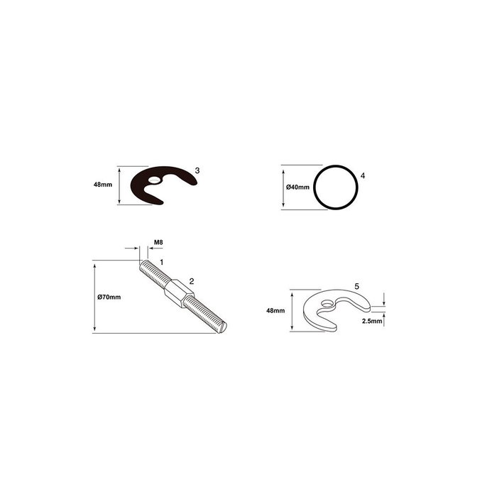 Verhal Jeu de fixation robinetterie m8 Verhal Jeu de fixation robinetterie m8
