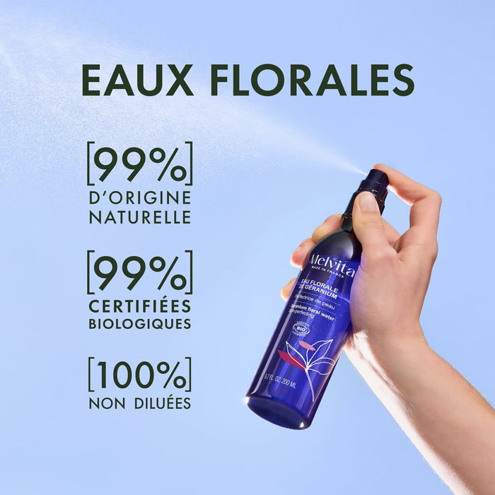 Melvita Eau de Fleurs Eau Florale de Rose 200 ml sans spray