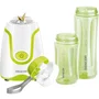 Sencor SBL 2211GR - Blender à smoothie 500 W avec 2 bouteilles en Tritan sans BPA, 4 lames inox et couvercle verseur, pour boissons saines, soupes, 0.6 L et 0.3 L