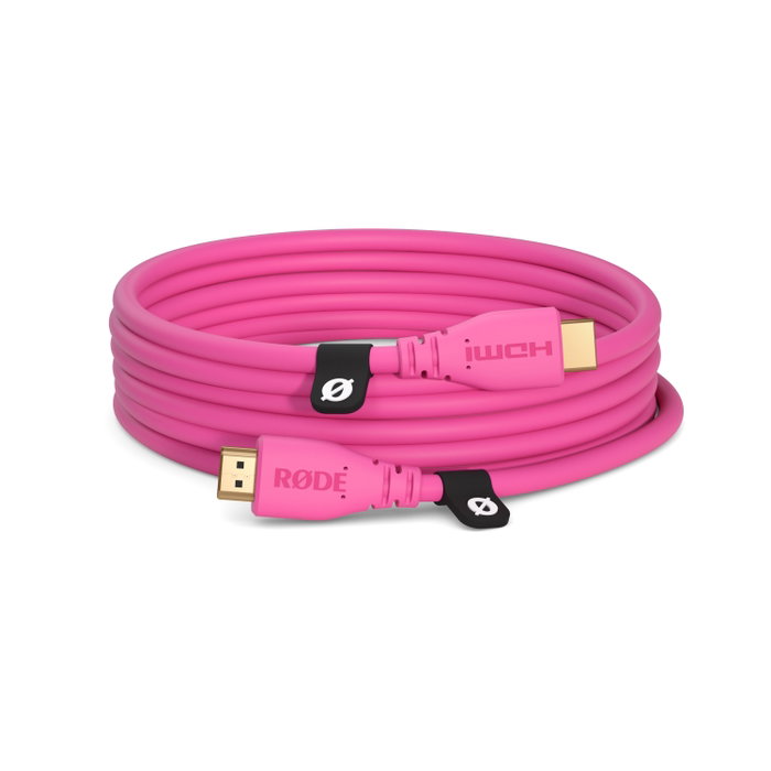 RODE HDMI-3 Pink Câble HDMI 3m Haute Vitesse 4K60 18 Gbps avec Ethernet - Rose RODE HDMI-3 Pink Câble HDMI 3m Haute Vitesse 4K60 18 Gbps avec Ethernet - Rose