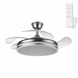 Ventilador DC Niquel Funcio Verano-Invierno 59w 6980lm 3500-4000-6500k 4 Aspas 6 Veloc. 107 cm