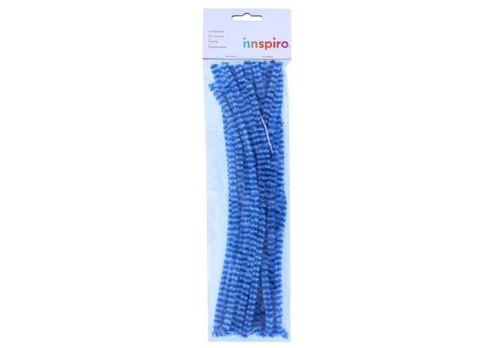 Innspiro Limpiapipas chenille bleu 8mm x 30cm, 25 unités