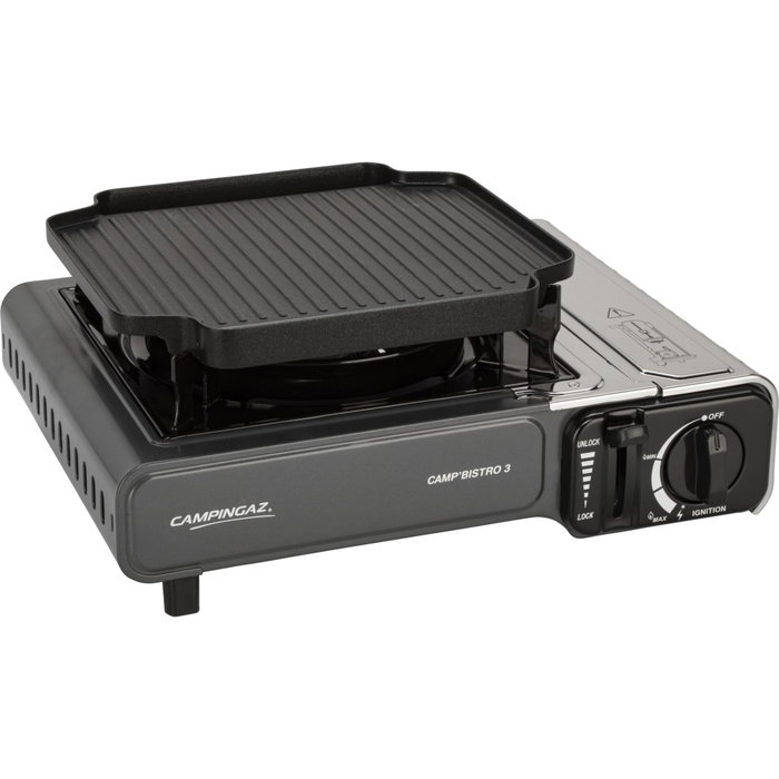 Campingaz CampBistro 3 avec plaque de cuisson en aluminium moulé Campingaz CampBistro 3 avec plaque de cuisson en aluminium moulé