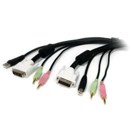 Startechcom Câble KVM 4 en 1 Setartech avec DVI et USB 2.0 (1,8 m) pour connexion ordinateur et périphériques