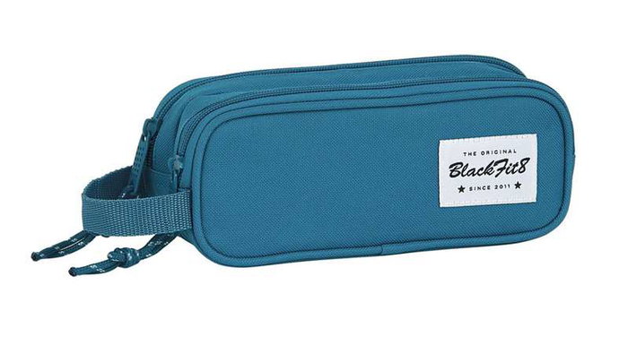 Safta Portatodo Double Egeo Blackfit8 - Porte-tout pour 3 ans en polyester 600D, couleur bleue