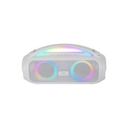 Mars Gaming MSPULSEW Enceinte Bluetooth Portable 50W Ultrabass RGB Batterie 8h USB AUX FM Blanc