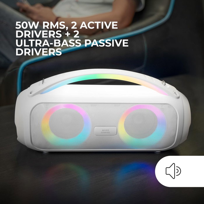 Haut-parleurs de PC Mars Gaming MSPULSEW Blanc