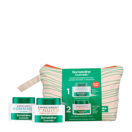 Somatoline Cosmetic - Set Soins Amincissants Nuits 7 : Crème Corps 250 ml + Gommage Corps au Sel de Mer Exfoliant 350 g + Pochette Textile Offerte