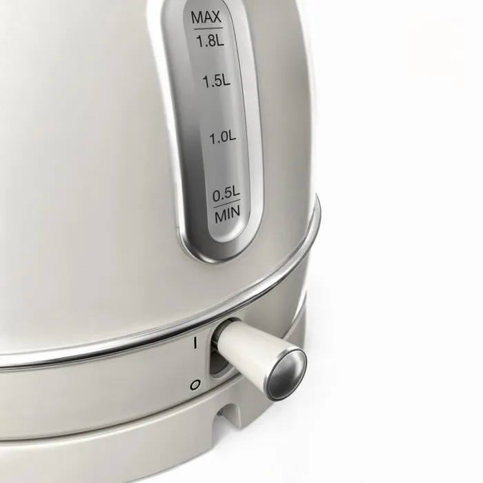 Sweiss KTL8 Bouilloire Électrique 2200W 1,8L Socle 360° - Style Vintage - Acier Inoxydable - Arrêt Automatique - Beige