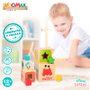 WOOMAX Jeu d'éveil Tour de cubes en bois Disney pour enfant à partir de 12 mois - 8 pièces - Taille de la boîte 23.5x13x13cm