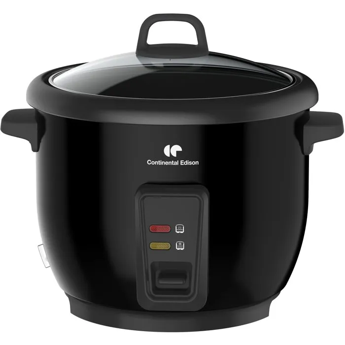 Continental Edison CECR18B Cuiseur à Riz 1,8 L 700 W Inox avec Panier Vapeur et Fonction Maintien au Chaud