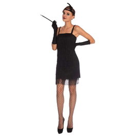 Liragram - Déguisement Adulte Robe Flapper Noire - Taille 16-18