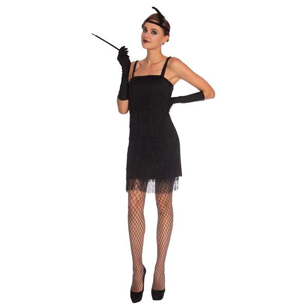 Liragram - Déguisement Adulte Robe Flapper Noire - Taille 16-18 Liragram - Déguisement Adulte Robe Flapper Noire - Taille 16-18