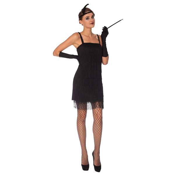 Liragram - Déguisement Adulte Robe Flapper Noire - Taille 16-18 Liragram - Déguisement Adulte Robe Flapper Noire - Taille 16-18