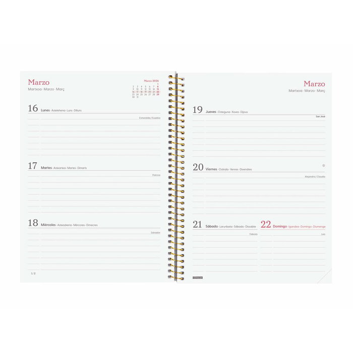 Agenda Finocam DESIGN COLLECTION Flora A5 15,5 x 21,2 cm 2026