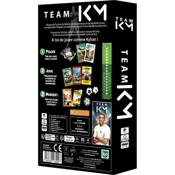 Asmodee Team KM - Jeu de société en français, jeu de cartes et de dés sur le football