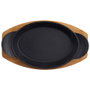 Dangrill Plat ovale en fonte avec plateau en bambú