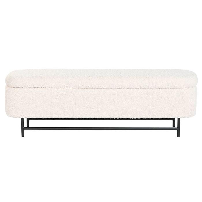 Home ESPRIT Banquette et coffre Blanc Noir Polyester Acier 145 x 45 x 45 cm