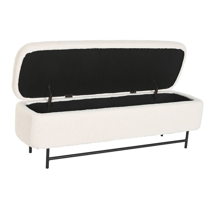 Home ESPRIT Banquette et coffre Blanc Noir Polyester Acier 145 x 45 x 45 cm