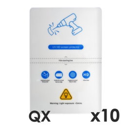 Qcharx International Laminas Fijacion Qcharx Altas Prestaciones Pack de 10 Film Hydrogel Protection UV HD pour Smartphone