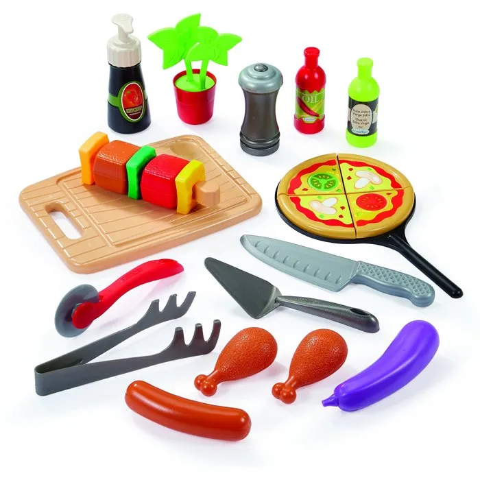 Ecoiffier Cuisine d'été Jeu d'imitation avec Four à Pizza et Plancha pour Enfants 18 mois et plus