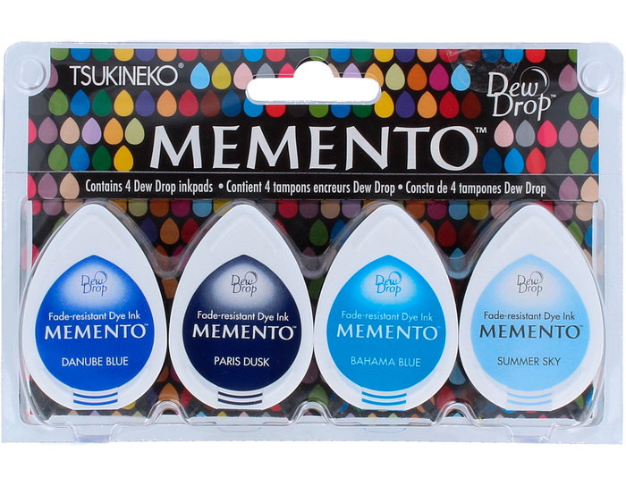 Tsukineko Set de 4 tampons d'encre goutte MEMENTO océan Tsukineko Set de 4 tampons d'encre goutte MEMENTO océan