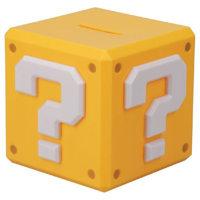 Paladone Tirelire Bloc à Points Super Mario - Bloc de questions iconique jaune pour collection